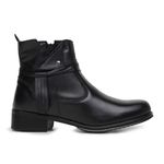 Bota Feminina String Em Couro Legítimo Confort Preto