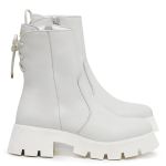Coturno Feminino Vega Tratorado Em Couro Legítimo Off White