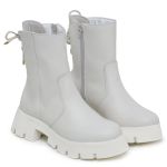 Coturno Feminino Vega Tratorado Em Couro Legítimo Off White