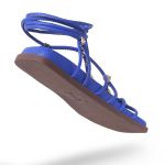 Sandália Papete Flatform Mary Com Amarração Azul