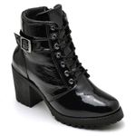 Bota Feminina Aurora em Couro Legítimo Verniz Preto 