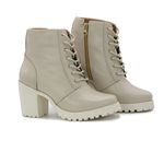 Bota Feminina Aurora em Couro Legítimo Cinza