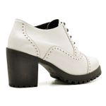 Bota Feminina Ankle Em Couro Legítimo Confort Branco