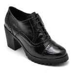Bota Feminina Ankle Em Couro Legítimo Verniz Preto