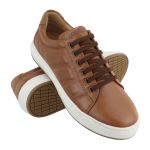 Sapatênis Casual Ultra Masculino 100% Couro Whisky - Ref. 3150
