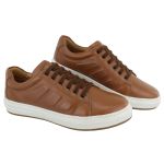 Sapatênis Casual Ultra Masculino 100% Couro Whisky - Ref. 3150