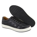Sapatênis Casual Ultra Masculino 100% Couro Preto - Ref. 3150