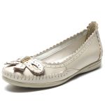Sapatilha Feminina Off White de Couro - Ref. 1924