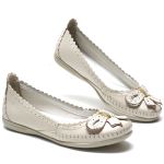 Sapatilha Feminina Off White de Couro - Ref. 1924