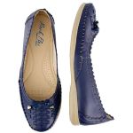Sapatilha Feminina Azul de Couro - Ref. 1937