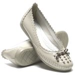 Sapatilha Feminina Off White de Couro - Ref. 1937