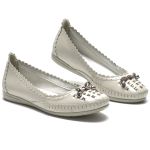 Sapatilha Feminina Off White de Couro - Ref. 1937