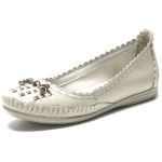 Sapatilha Feminina Off White de Couro - Ref. 1937