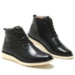 Bota Urbana Masculina Cano Curto Preto 100% Couro - Ref. 2023