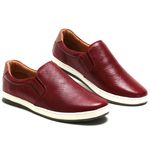 Sapatênis Masculino Iate 100% Couro Bordô - Ref. 3102