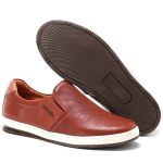 Sapatênis Masculino Iate 100% Couro Havana - Ref. 3102