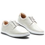 Sapatênis Casual 100% Couro Masculino Gelo - Ref. 3115