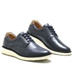 Sapato Casual Masculino Marinho 100% Couro - Ref. 3205