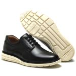 Sapato Casual Masculino Preto 100% Couro - Ref. 3205