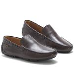 Sapato Mocassim Drive Masculino Café 100% Couro - Ref. 3410