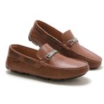 Sapato Mocassim Drive Masculino Whisky 100% Couro - Ref. 3450