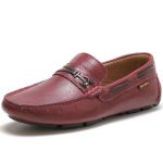 Sapato Mocassim Drive Masculino Bordô 100% Couro - Ref. 3460