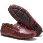 Sapato Mocassim Drive Masculino Bordô 100% Couro - Ref. 3460