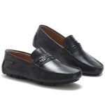 Sapato Mocassim Drive Masculino Preto 100% Couro - Ref. 3460
