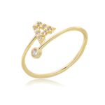 Anel Regulável Letras Cravejadas