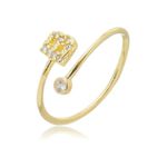 Anel Regulável Letras Cravejadas