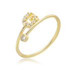 Anel Regulável Letras Cravejadas