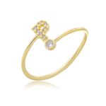 Anel Regulável Letras Cravejadas