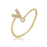 Anel Regulável Letras Cravejadas