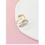 Anel Extremidades com Detalhes Cravejados