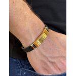 Pulseira Masculina Silicone com Detalhe Placa Lisa 