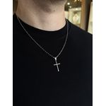 Colar Masculino Elos Ovais com Cruz Lisa