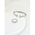 Anel Duas Hastes Cravejadas