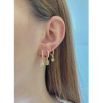 Brinco Trio Pingentes Geométricos Cravejados