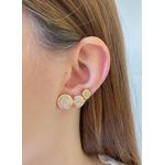 Brinco Trio Circulo com Trevo Cravejado