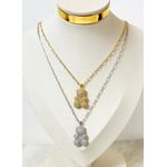 Colar com Urso Cravejado