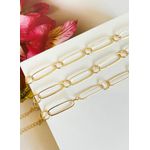 Pulseira com Sequência de Elos Retângulares e Redondos