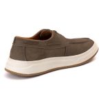 Casual Dockside Mocassim Masculino Em Couro cinza