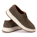Casual Dockside Mocassim Masculino Em Couro cinza