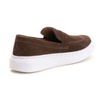 Sapato Masculino Loafer Café em Camurça sintética