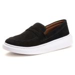 Sapato Masculino Loafer Preto em Camurça sintética