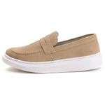 Sapato Masculino Loafer Areia em Camurça sintética