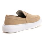 Sapato Masculino Loafer Areia em Camurça sintética