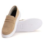 Sapato Masculino Loafer Areia em Camurça sintética