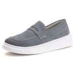Sapato Masculino Loafer Cinza em Camurça sintética