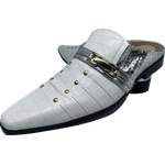 Mule Masculino Em Couro - Babuche - White Gray Cowboy - Ref: 756